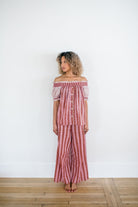 Woman wearing Sundara block printed pajamas