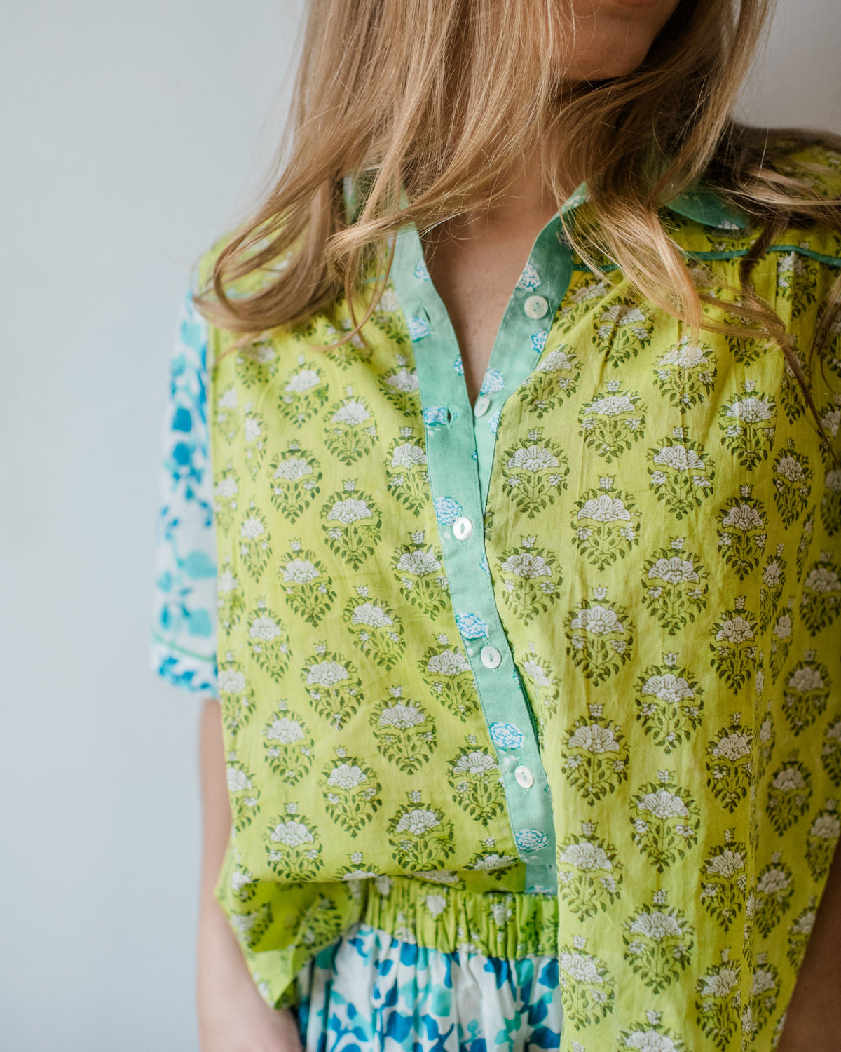 close up of Dorothy Pajama Top with unique comfort
