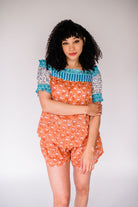 The Winnie Top by Sundara – a soft cotton pajama top with a relaxed fit, featuring an artisanal block print for effortless comfort