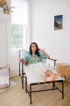 The Winnie Top by Sundara – a soft cotton pajama top with a relaxed fit, featuring an artisanal block print for effortless comfort