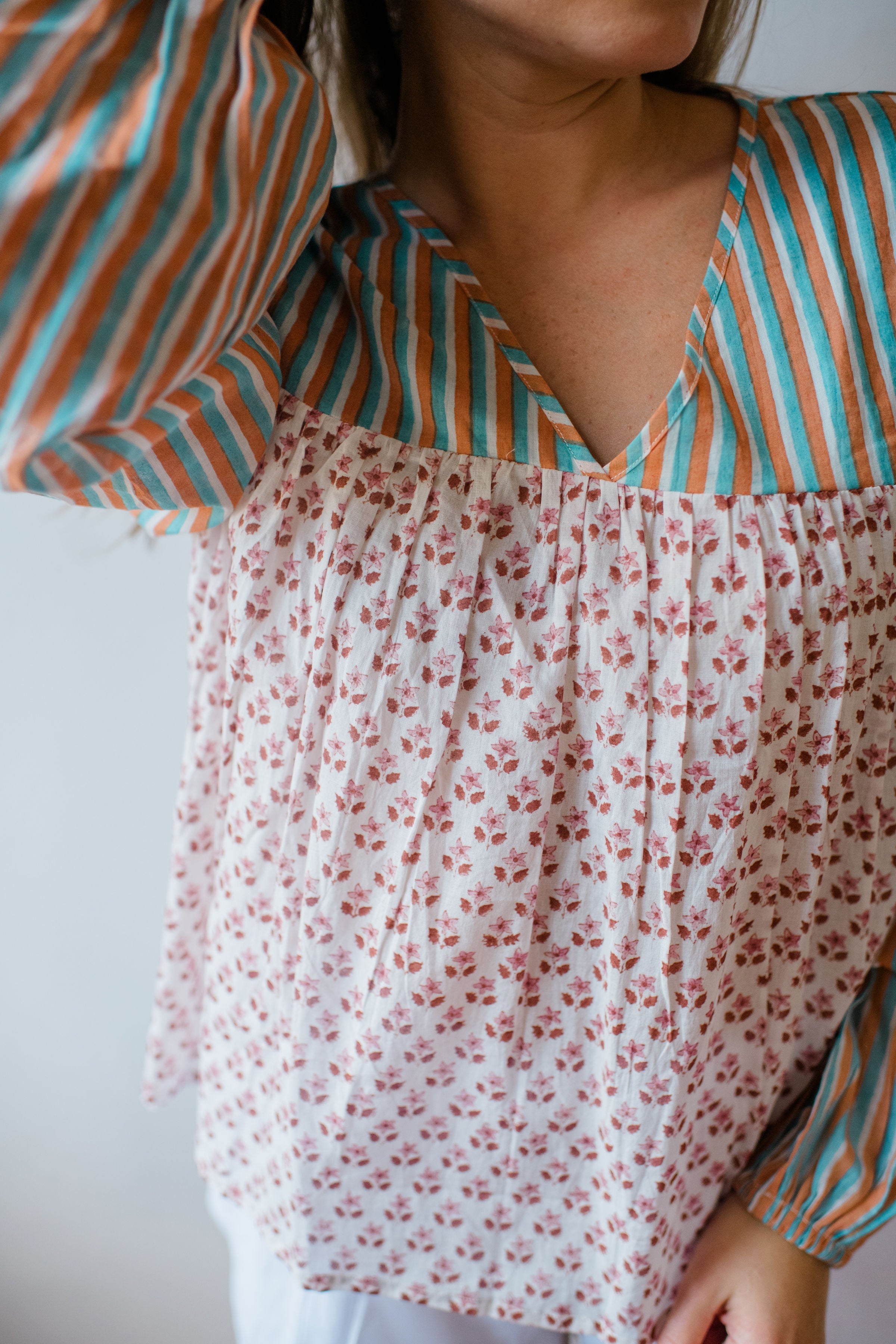 ethically produced Laurent Pajama Top detail